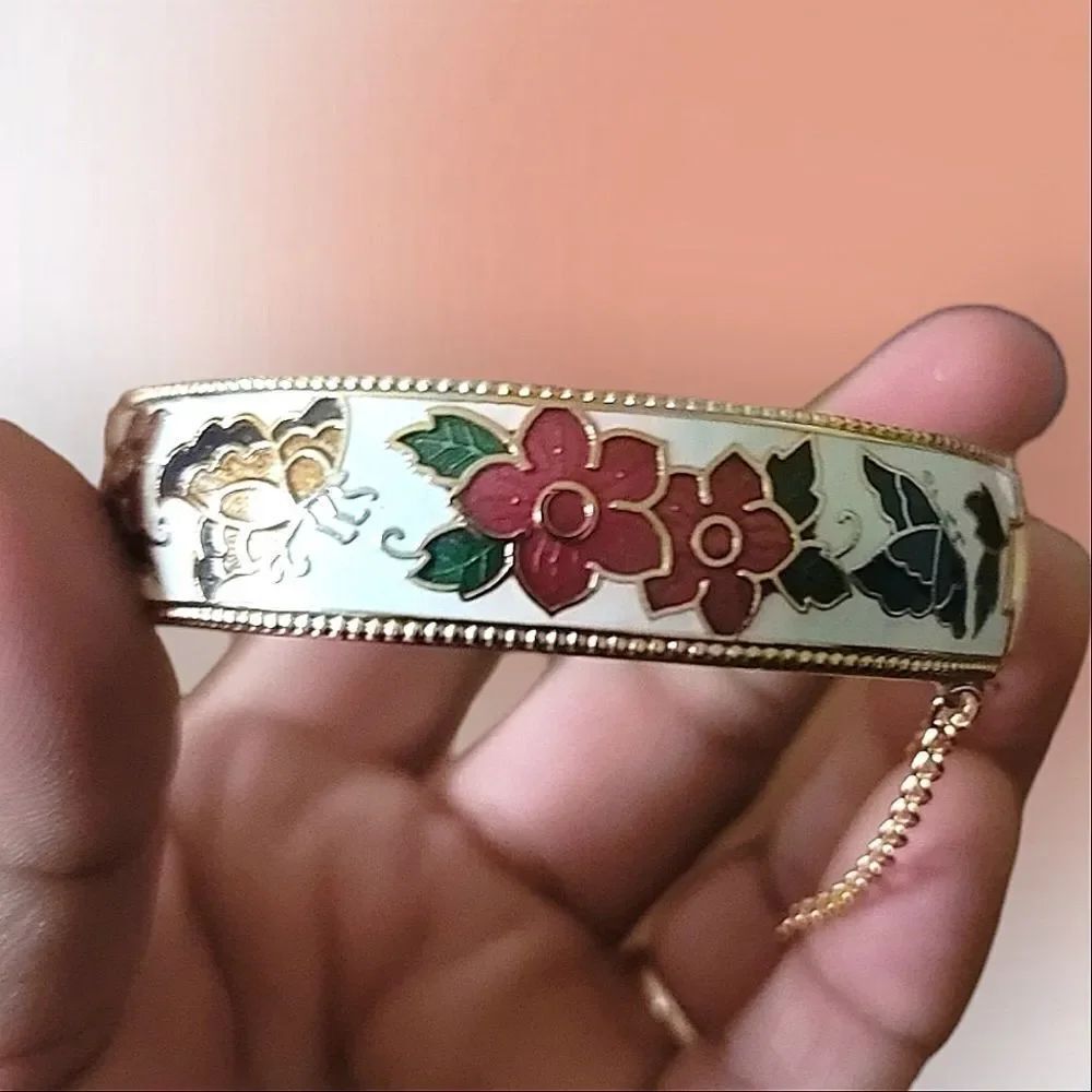 White Cloisonne Bracelet